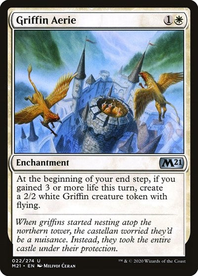 Griffin Aerie M21 #22 (Near Mint Uncommon) Magic: The Gathering: Core Set 2021