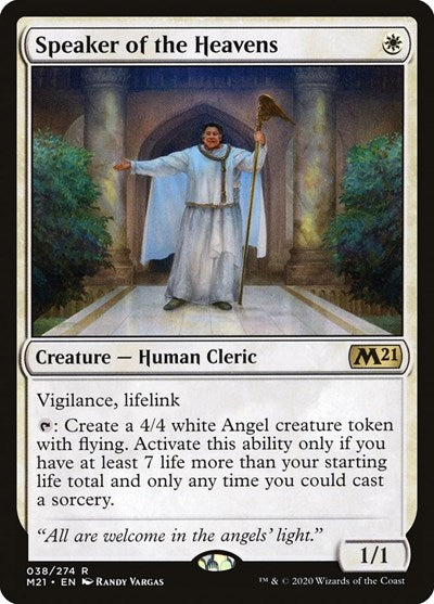 Speaker of the Heavens M21 #38 (Near Mint Rare) Magic: The Gathering: Core Set 2021