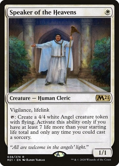 Speaker of the Heavens M21 #38 (Near Mint Rare) Magic: The Gathering: Core Set 2021