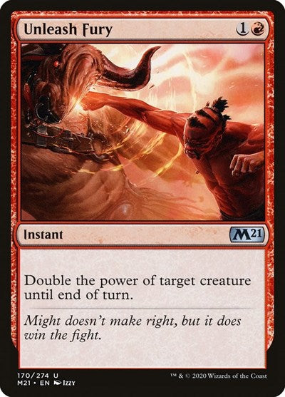 Unleash Fury M21 #170 (Near Mint Uncommon) Magic: The Gathering: Core Set 2021