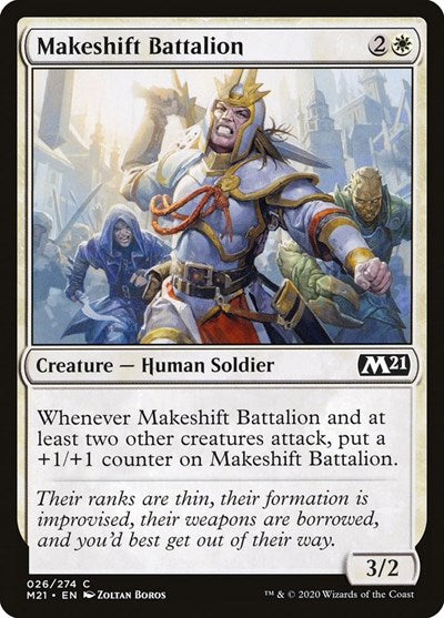 Makeshift Battalion M21 #26 (Near Mint Common) Magic: The Gathering: Core Set 2021