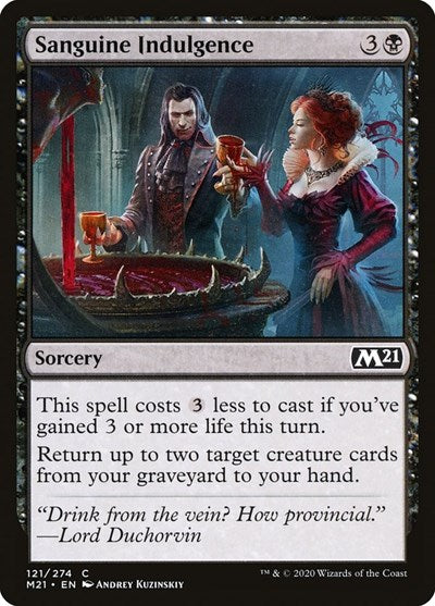 Sanguine Indulgence M21 #121 (Near Mint Common) Magic: The Gathering: Core Set 2021