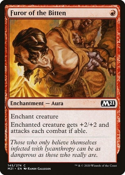 Furor of the Bitten M21 #145 (Near Mint Common) Magic: The Gathering: Core Set 2021