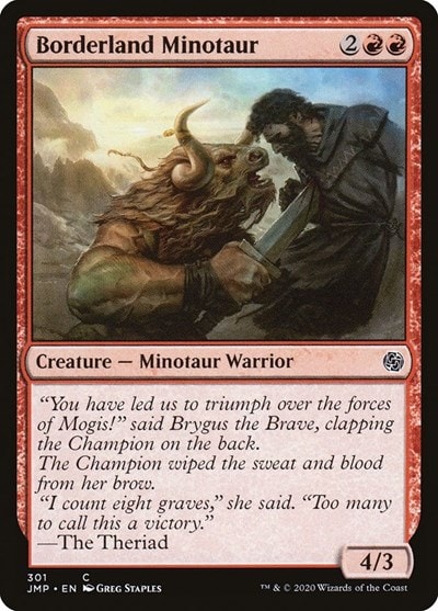 Borderland Minotaur JMP #301 (Near Mint Common) Magic: The Gathering: Jumpstart