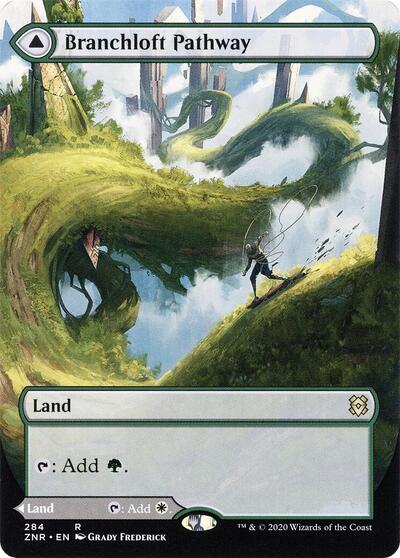 Branchloft Pathway Borderless Foil ZNR #284 (Near Mint Rare) Magic: The Gathering: Zendikar Rising