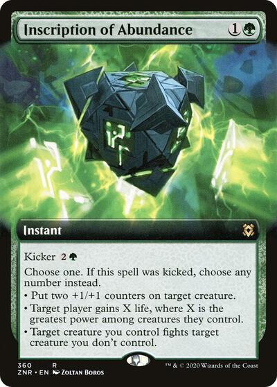 Inscription of Abundance Extended Art Foil ZNR #360 (Near Mint Rare) Magic: The Gathering: Zendikar Rising