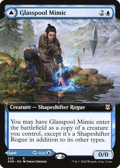 Glasspool Mimic Extended Art Foil ZNR #328 (Lightly Played Rare) Magic: The Gathering: Zendikar Rising