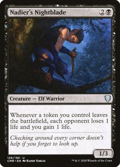 Nadiers Nightblade CMR #136 (Near Mint Uncommon) Magic: The Gathering: Commander Legends