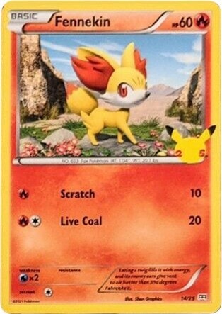 Fennekin - 14/25 Holofoil M21 #014/025 (Near Mint Promo) Pokemon: McDonald's 25th Anniversary Promos