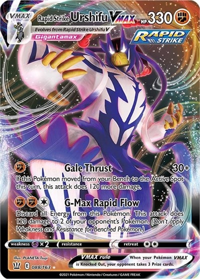 Rapid Strike Urshifu VMAX Holofoil SWSH05 #088/163 (Damaged Ultra Rare) Pokemon: SWSH05: Battle Styles