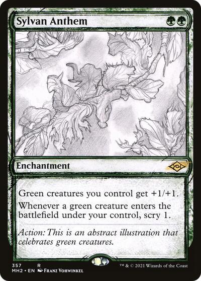 Sylvan Anthem Showcase MH2 #357 (Near Mint Rare) Magic: The Gathering: Modern Horizons 2