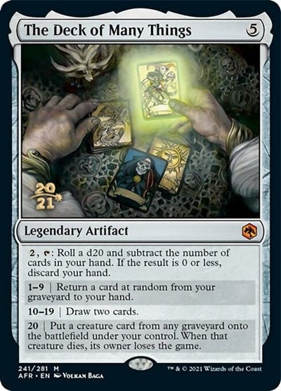 The Deck of Many Things Foil PRE #241 (Near Mint Mythic Rare) Magic: The Gathering: Prerelease Cards