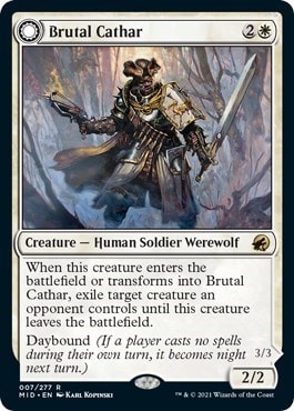 Brutal Cathar MID #7 (Near Mint Rare) Magic: The Gathering: Innistrad: Midnight Hunt