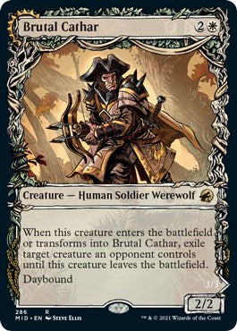 Brutal Cathar Showcase Foil MID #286 (Near Mint Rare) Magic: The Gathering: Innistrad: Midnight Hunt