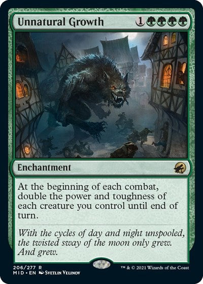 Unnatural Growth MID #206 (Near Mint Rare) Magic: The Gathering: Innistrad: Midnight Hunt