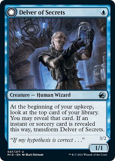 Delver of Secrets MID #47 (Near Mint Uncommon) Magic: The Gathering: Innistrad: Midnight Hunt