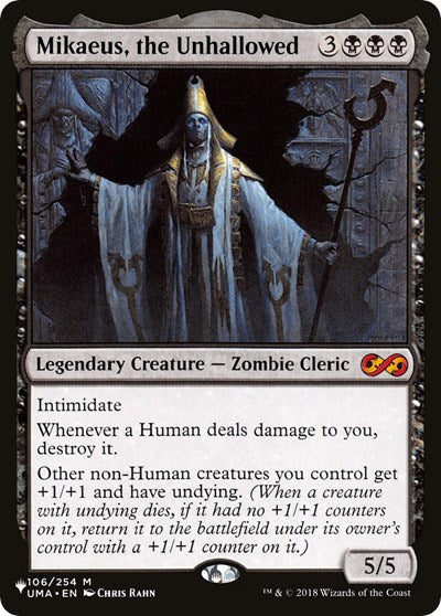 Mikaeus, the Unhallowed LIST #UMA-106 (Near Mint Mythic Rare) Magic: The Gathering: The List Reprints