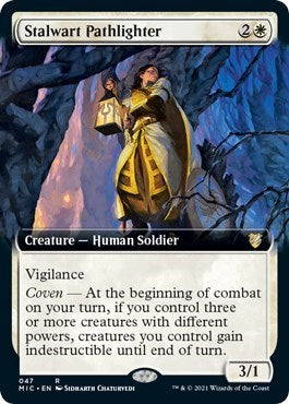 Stalwart Pathlighter Extended Art MIC #47 (Near Mint Rare) Magic: The Gathering: Commander: Innistrad: Midnight Hunt