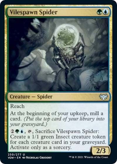 Vilespawn Spider VOW #250 (Near Mint Uncommon) Magic: The Gathering: Innistrad: Crimson Vow