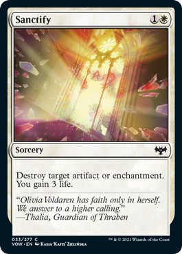 Sanctify VOW #33 (Near Mint Common) Magic: The Gathering: Innistrad: Crimson Vow