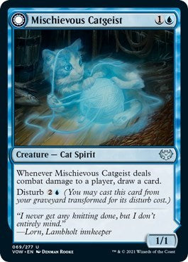 Mischievous Catgeist VOW #69 (Near Mint Uncommon) Magic: The Gathering: Innistrad: Crimson Vow