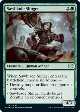 Sawblade Slinger VOW #217 (Near Mint Uncommon) Magic: The Gathering: Innistrad: Crimson Vow
