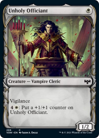 Unholy Officiant Showcase VOW #286 (Near Mint Common) Magic: The Gathering: Innistrad: Crimson Vow