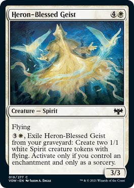 Heron Blessed Geist VOW #19 (Near Mint Common) Magic: The Gathering: Innistrad: Crimson Vow