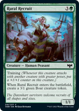 Rural Recruit VOW #216 (Near Mint Common) Magic: The Gathering: Innistrad: Crimson Vow