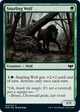 Snarling Wolf VOW #219 (Near Mint Common) Magic: The Gathering: Innistrad: Crimson Vow