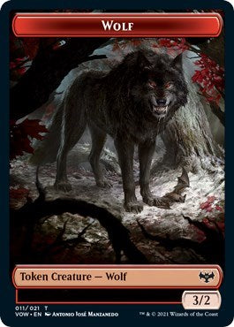 Wolf Token 011 VOW #11 (Near Mint T) Magic: The Gathering: Innistrad: Crimson Vow