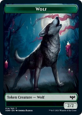 Wolf Token 014 VOW #14 (Near Mint T) Magic: The Gathering: Innistrad: Crimson Vow