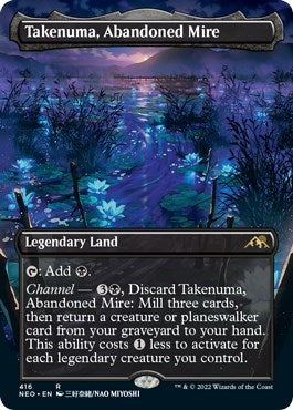 Takenuma Abandoned Mire Borderless Foil NEO #416 (Near Mint Rare) Magic: The Gathering: Kamigawa: Neon Dynasty