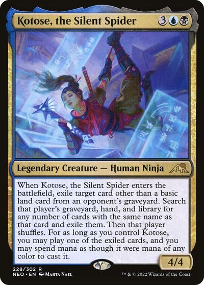 Kotose the Silent Spider NEO #228 (Near Mint Rare) Magic: The Gathering: Kamigawa: Neon Dynasty