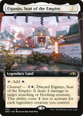 Eiganjo Seat of the Empire Extended Art Foil NEO #502 (Moderately Played Rare) Magic: The Gathering: Kamigawa: Neon Dynasty