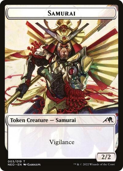 Samurai Token NEO #3 (Near Mint T) Magic: The Gathering: Kamigawa: Neon Dynasty