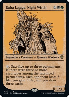 Baba Lysaga Night Witch Showcase CLB #414 (Near Mint Rare) Magic: The Gathering: Commander Legends: Battle for Baldur's Gate