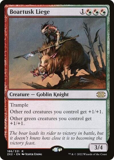 Boartusk Liege 2X2 #186 (Moderately Played Rare) Magic: The Gathering: Double Masters 2022