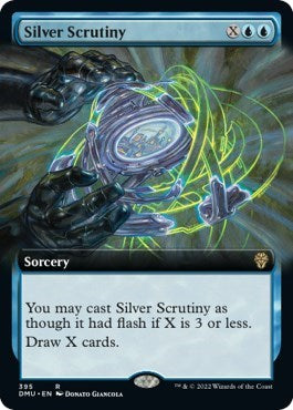 Silver Scrutiny Extended Art Foil DMU #395 (Moderately Played Rare) Magic: The Gathering: Dominaria United