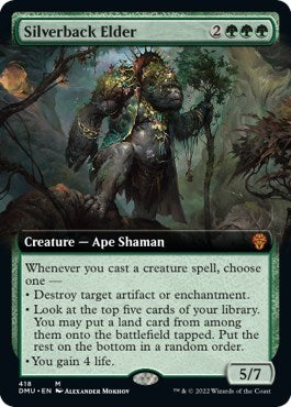 Silverback Elder Extended Art Foil DMU #418 (Damaged Mythic Rare) Magic: The Gathering: Dominaria United