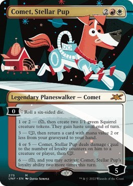 Comet Stellar Pup Borderless UNF #275 (Lightly Played Mythic Rare) Magic: The Gathering: Unfinity