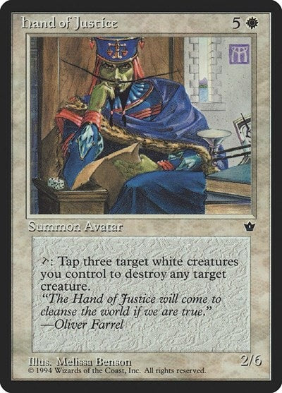 Hand of Justice FEM #5 (Moderately Played Rare) Magic: The Gathering: Fallen Empires