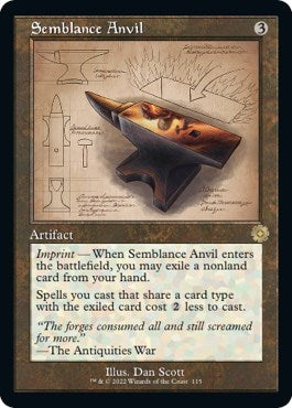 Semblance Anvil Schematic BRR #115 (Near Mint Rare) Magic: The Gathering: The Brothers' War: Retro Frame Artifacts