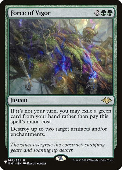 Force of Vigor LIST #MH1-164 (Near Mint Rare) Magic: The Gathering: The List Reprints