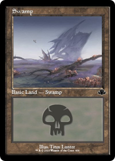 Swamp 406 Retro Frame Foil DMR #406 (Near Mint Land) Magic: The Gathering: Dominaria Remastered