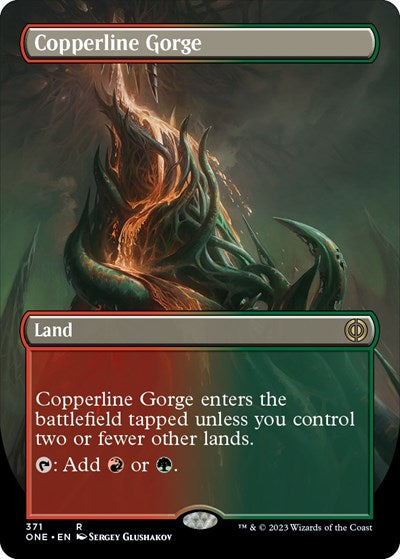 Copperline Gorge Borderless Foil ONE #371 (Moderately Played Rare) Magic: The Gathering: Phyrexia: All Will Be One