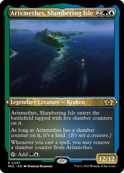 Arixmethes Slumbering Isle Foil Etched Foil MUL #97 (Near Mint Rare) Magic: The Gathering: March of the Machine: Multiverse Legends
