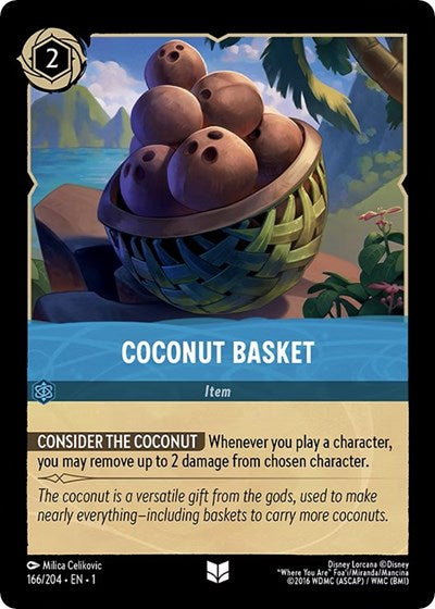 Coconut Basket 1 #166/204 (Near Mint Uncommon) Disney Lorcana: The First Chapter