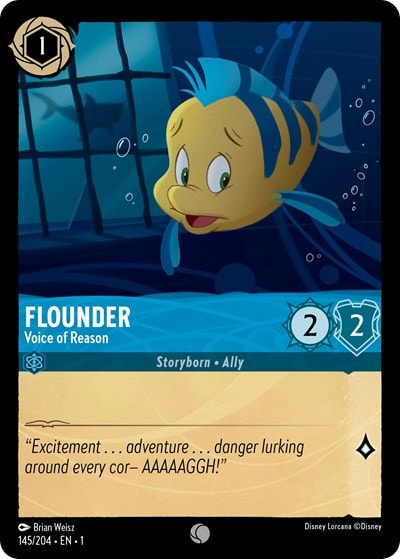 Flounder - Voice of Reason 1 #145/204 (Near Mint Common) Disney Lorcana: The First Chapter