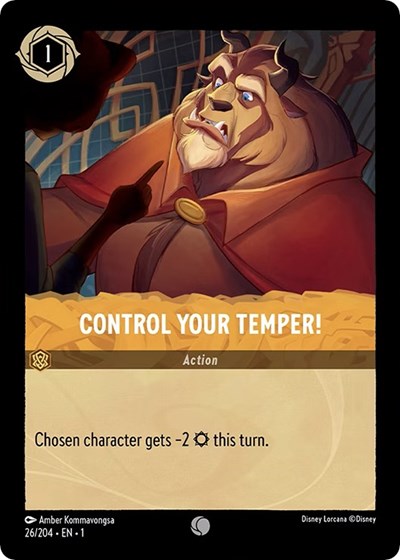 Control Your Temper 1 #26/204 (Near Mint Common) Disney Lorcana: The First Chapter